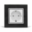 Розетка с заземлением Livolo черный белый хром стекло (VL-C7C1EU-12/11C) Днепр