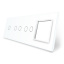 Сенсорная панель выключателя 5 сенсоров и розетку (1-2-2-0) белый стекло Livolo (VL-P701/02/02/E-8W) Чернігів