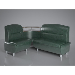 Кухонний диван кутової смузі Sentenzo 160х125 см шкірозамінник зелений Чернівці