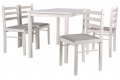 Обеденная мебель AMF Брауни стол+4 стула деревянные белый шоколад латте