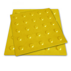 Тактильная плитка Конус 300х300х3 мм желтая полиуретановая для входа Луцк