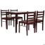 Обеденный стол и стулья Брауни из дерева темный шоколад капучино - комплект 5 ед. Николаев