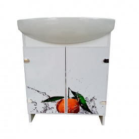 Тумба с умывальником Mikola-M Eco Green light Orange Лотос 70 см Белый