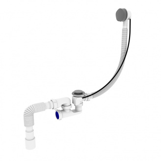 Сифон для ванни ZERIX SV-02-B з ревізією, переливом 