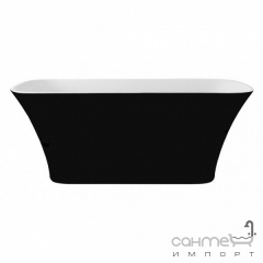 Прямоугольная отдельностоящая ванна Besco Assos S-Line Black and White 1600x700 черная Ровно