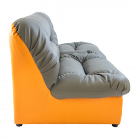 Офисный диван мягкий Vizit двойка двухцветный комби серый+оранжевый