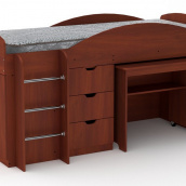 Двухъярусная кровать с выкатным столом Компанит Универсал яблоня