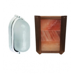 Комплект ограждение с гималайской солью + светильник для бани PRO Термо МС 1101 350х280 мм Полтава