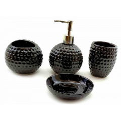 Набор для ванной комнаты Delizia "Гольф" керамический Черный (DN32749A) Вишневое