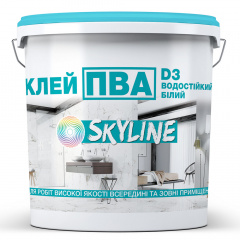 ПВА Клей прочный универсальный водостойкий D3 SkyLine 10 кг Белый Киев