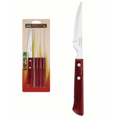 Набор ножей для стейка TRAMONTINA Barbecue Polywood 6 шт 101.6 мм Дерево (6747188) Київ