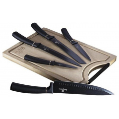 Набор ножей с доской 6 предметов Berlinger Haus Black Royal Collection (BH-2549) Кропивницкий