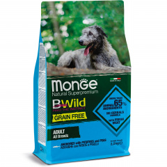 Беззерновой сухой корм для взрослых собак всех пород Monge BWild Adult с анчоусом 2,5 кг Дніпро