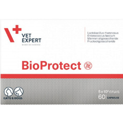 Пищевая добавка для кошек и собак с нарушенной желудочно-кишечной микрофлорой VetExpert BioProtect 60 капсул (5907752658440) Суми