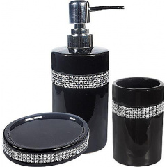 Набор аксессуаров для ванной комнаты Вrillare стакан дозатор мыльница S&T DP114741 Вишневое