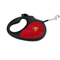 Поводок-рулетка для собак WAUDOG R-leash Супермен Лого Красный M до 25 кг 5 м светоотражающая лента Черный Київ