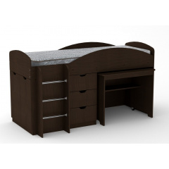 Двухъярусная кровать с выкатным столом Компанит Универсал венге Херсон