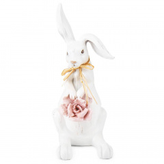 Декоративная пасхальная фигурка Elisey Белая крольчиха 25 см Белый/розовый (6013-022) Олександрія