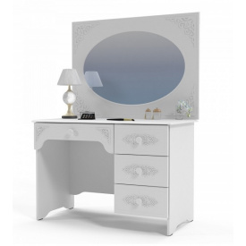 Стол с зеркалом Мебель UA Ассоль прованс для девочки Белль Белый Дуб (44268)