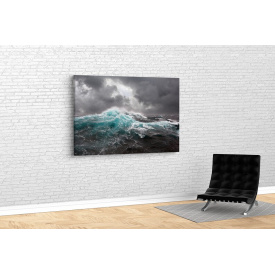Картина в гостиную спальню для интерьера Шторм в море KIL Art 81x54 см (557)
