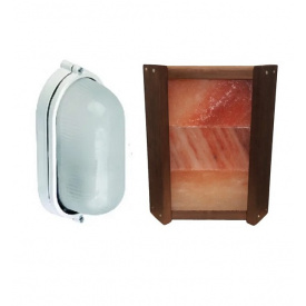Комплект ограждение с гималайской солью + светильник для бани PRO Термо МС 1101 350х280 мм