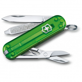 Складной нож Victorinox Classic 58 мм 7 функций Зеленый полупрозрачный (0.6223.T41G)