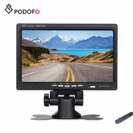Автомобильный монитор 7” для камеры заднего вида Podofo R0008, 1024х600, 2-х канальный, 2 x AV, 12 В