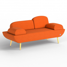 Двухместный диван KULIK SYSTEM LOFT Ткань Целый Оранжевый (hub_yEID70878)