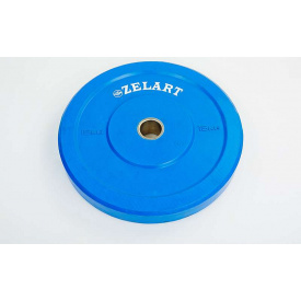 Бамперные диски для кроссфита Zelart Z-TOP ТА-5125-15 15кг Синий
