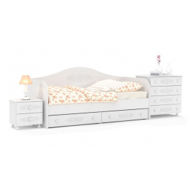 Детская кровать с комодом и тумбой Мебель UA Ассоль Белль прованс для девочки Белый/Белль Белый Дуб (44278)