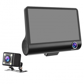 Автомобильный видеорегистратор на 3 камеры DVR 202XH 1080p FullHD экран 4.3 дюйма с функцией парковочного монитора