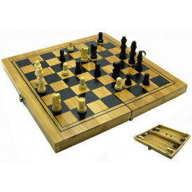 Набор DUKE нарды/шахматы/шашки бамбук (DN18477)