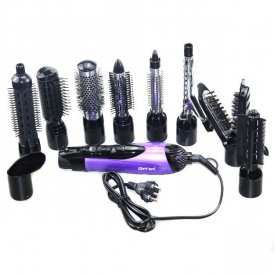 Воздушный фен-щетка стайлер для волос 10 в 1 Gemei GM 4835 Фиолетовый (200457)