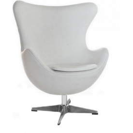 Кресло дизайнерское SDM Эгг (Egg) с наклонной спинкой Белый (hub_HvMK39065)