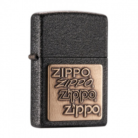 Зажигалка ZIPPO Brass Emblem Black Crackle (362)