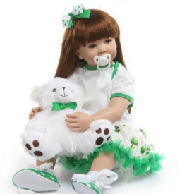 Силиконовая коллекционная кукла Reborn Doll 60 см Девочка Ника (199)