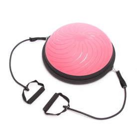 Фото - Балансировочная платформа цельная planeta-sport BOSU MINI с двумя эспандерами FI-1936 Розовый Балансировочная платформа цельная planeta-sport BOSU MINI с двумя эспандерами FI-1936 Розовый