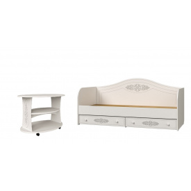 Коллекция мебели кровать и стол Мебель UA Ассоль Белый Дуб (53149)