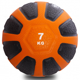 Мяч медицинский медбол Zelart Medicine Ball FI-0898-7 7 Черный-Оранжевый