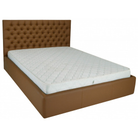 Кровать Двуспальная Richman Кембридж VIP 180 х 190 см Флай 2213 A1 С дополнительной металлической цельносварной рамой Светло-коричневая