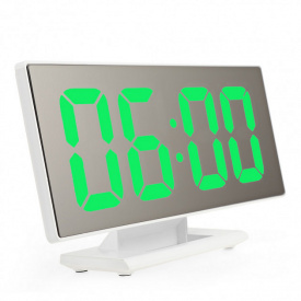 Электронные настольные цифровые часы VST-3618L с LED подстветкой зеленого цвета Белые