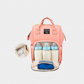 Рюкзак для мамы LEQUEEN с термокарманом и органайзером (RDM Pink)