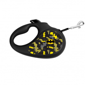 Поводок-рулетка для собак WAUDOG R-leash Бэтмен Узор L до 50 кг 5 м светоотражающая лента Черный