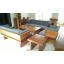 Комплект мягкой деревянной дубовой мебели два дивана, кресло и два столика JecksonLoft Джереми 0225 Бушево