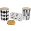 Набор керамических банок BonaDi Геометрия 3 штуки 650 мл с бамбуковыми крышками 304-941 Киев