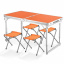 Складной туристический стол и 4 складных стула Easy Campi Оранжевый + Гамак подвесной Красный Тернопіль