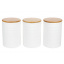 Набор керамических банок 3 шт 800 мл с бамбуковыми крышками с объемным рисунком Линии 304-903 Черкаси