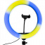 Набор блогера 4в1 Кольцевая лампа диаметром RGB 33см со штативом 2м + микрофон петличка + пульт Bluetooth Нове