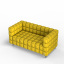 Двухместный диван KULIK SYSTEM NEXUS Экокожа 2 Желтый (hub_DLNK98243) Изюм