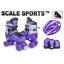 Раздвижные ролики квады 34-37 с комплектом защиты и шлемом Scale Sport Фиолетовый Геническ